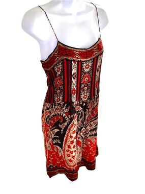 Isabel Marant Etoile “Trani” Red and Black Paisley Mini Dress